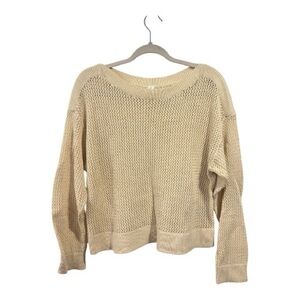 Old Navy Women's Cream Knit Layering Sweater | Size M